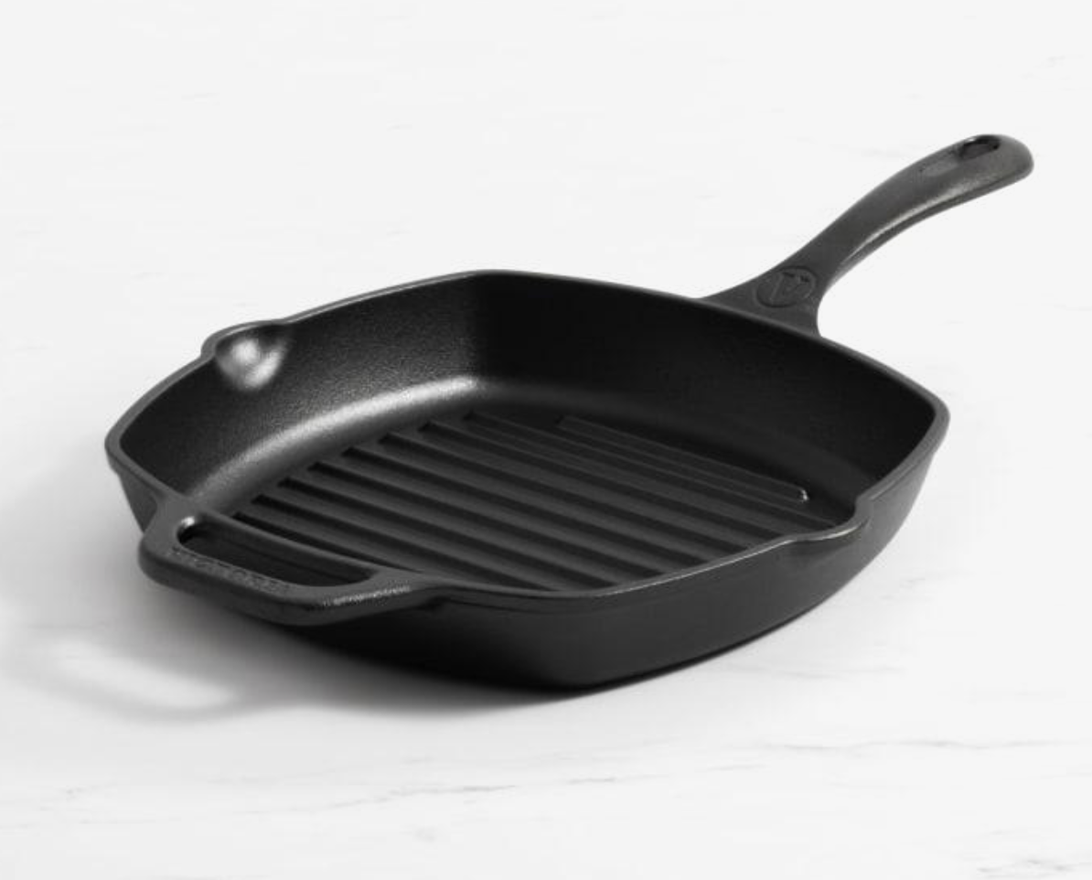 Victoria Seasoned Cast Iron Square Grill Pan 25cm